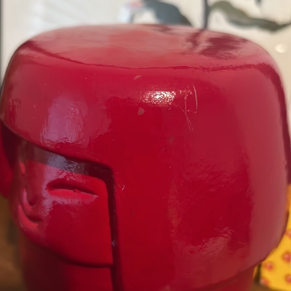 Vintage Red Pottery Kokeshi Doll Statue Figurine MCM Japanese Kokeshi Glaze - Picture 8 of 8